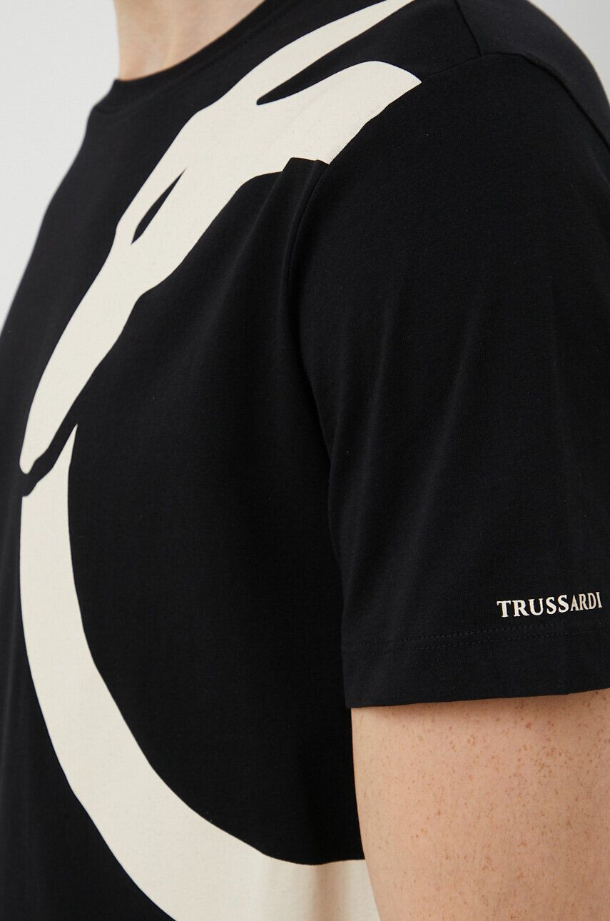 Trussardi tricou din bumbac culoarea negru - Pled.ro