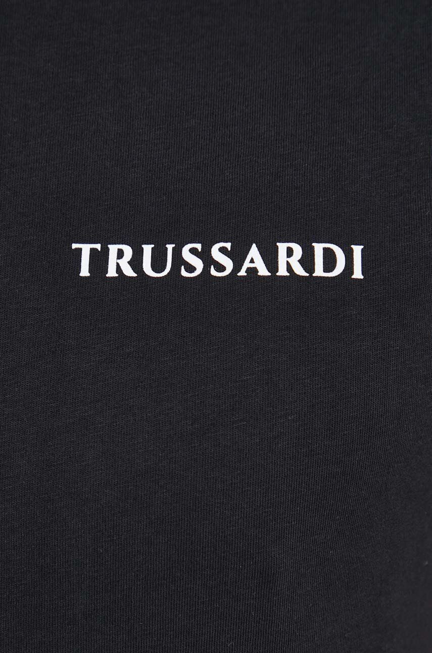 Trussardi tricou din bumbac culoarea negru cu imprimeu - Pled.ro