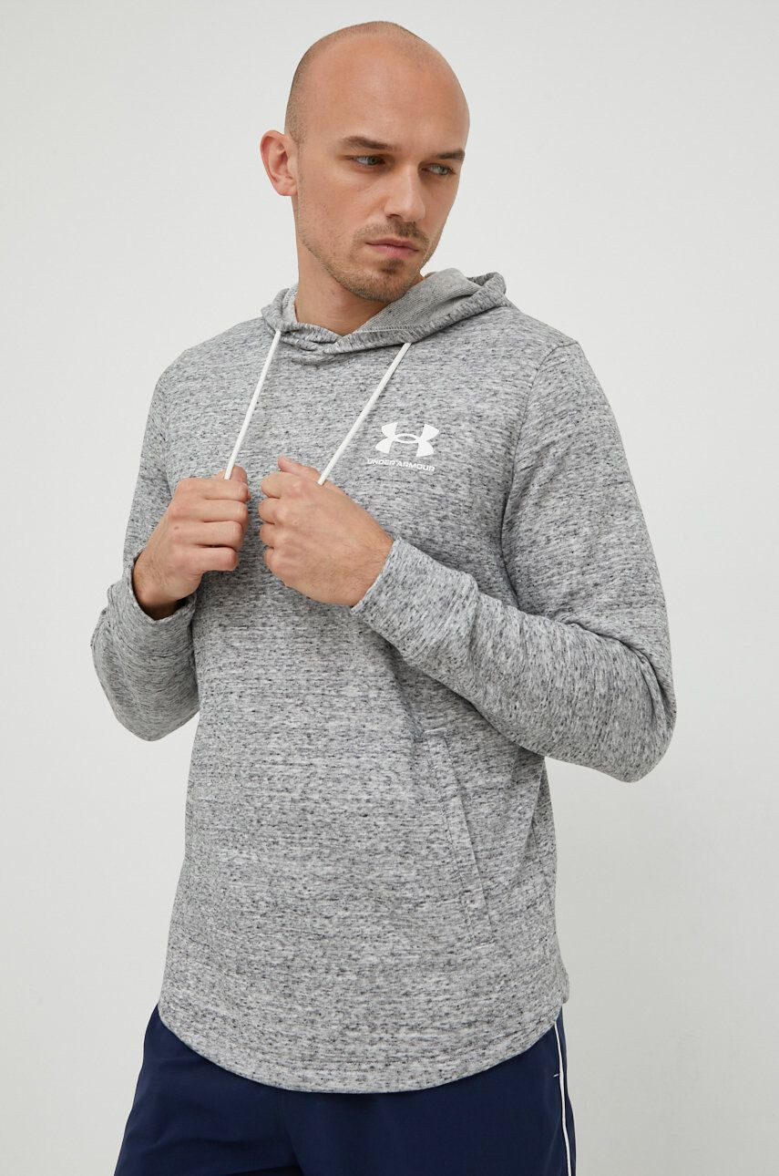 Under Armour bluza 1370401 barbati culoarea gri cu imprimeu - Pled.ro