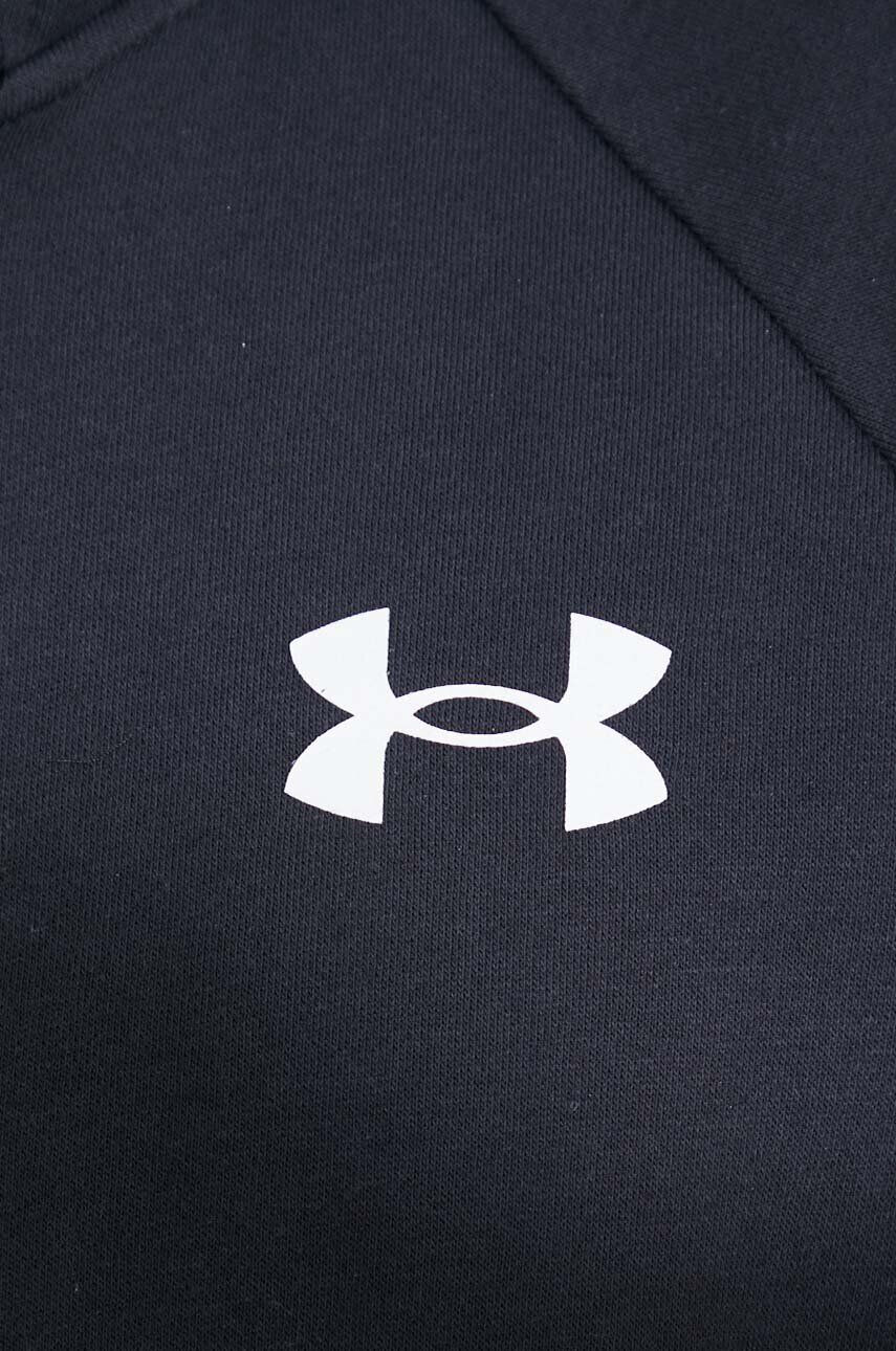 Under Armour bluză barbati culoarea negru cu glugă neted 1361603-001 - Pled.ro