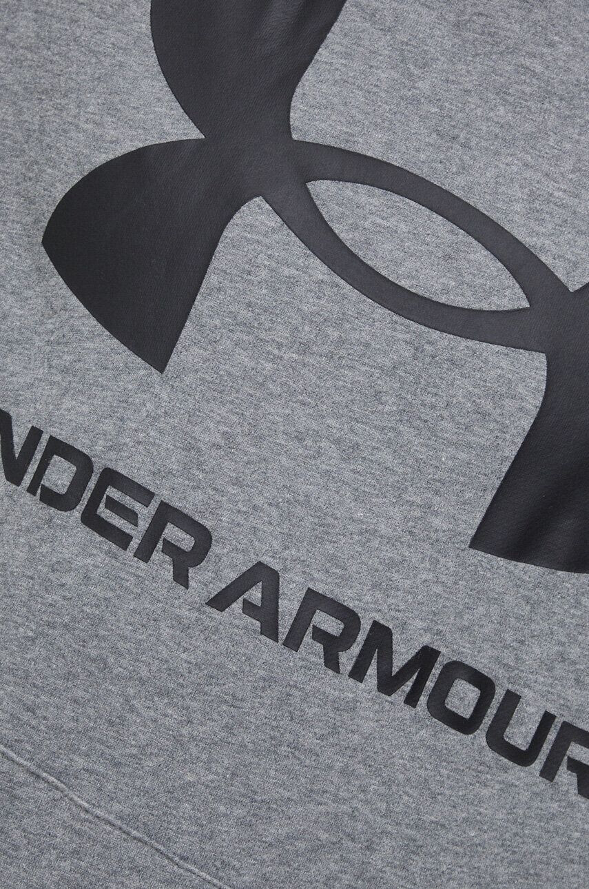 Under Armour bluza barbati culoarea verde cu glugă cu imprimeu - Pled.ro