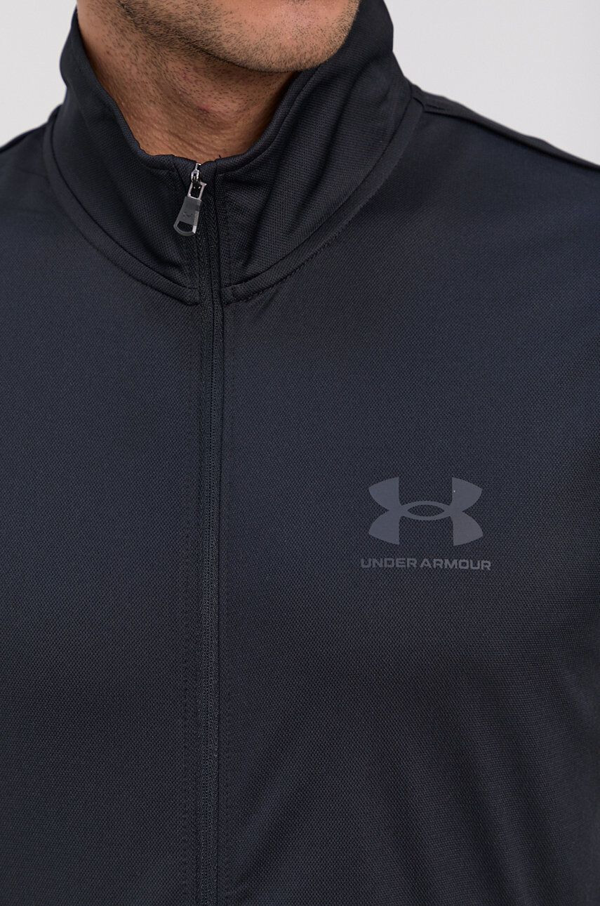 Under Armour bluza barbati culoarea negru cu glugă neted - Pled.ro