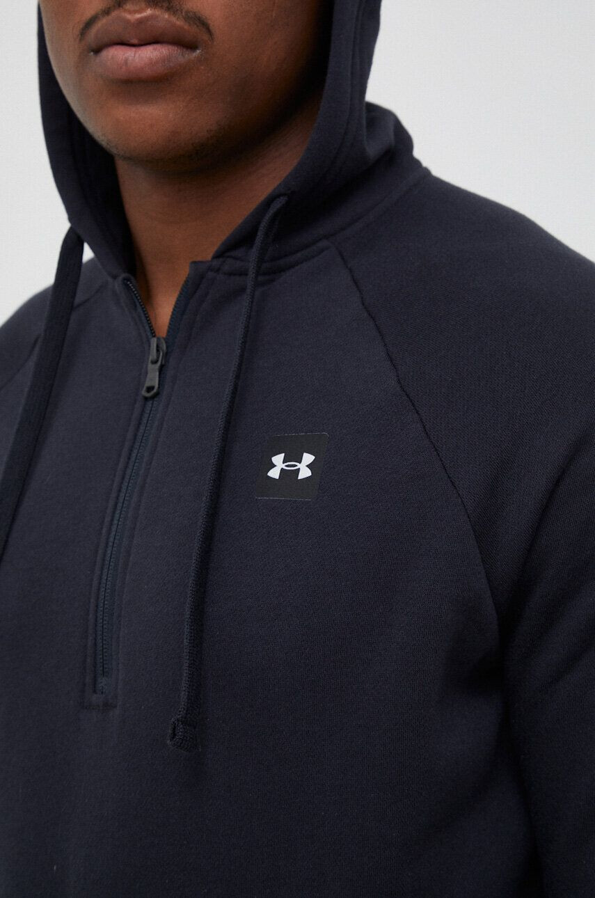 Under Armour bluza barbati culoarea negru cu glugă neted - Pled.ro