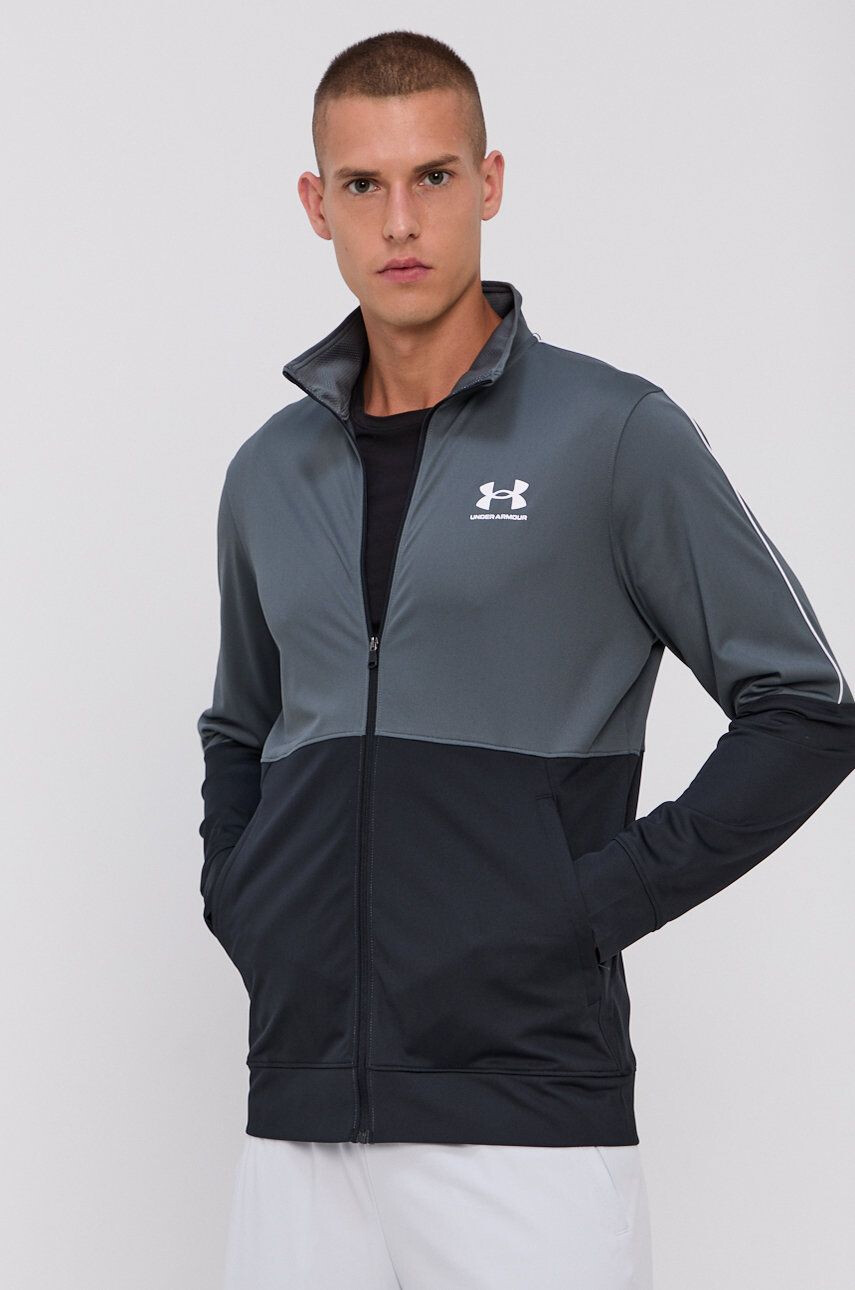 Under Armour hanorac de antrenament Pique 1366202 barbati culoarea gri neted - Pled.ro