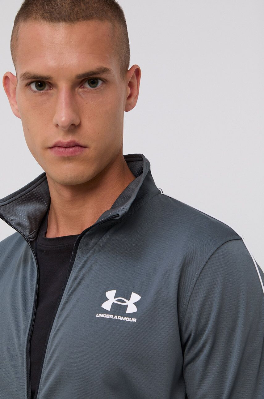 Under Armour hanorac de antrenament Pique 1366202 barbati culoarea gri neted - Pled.ro