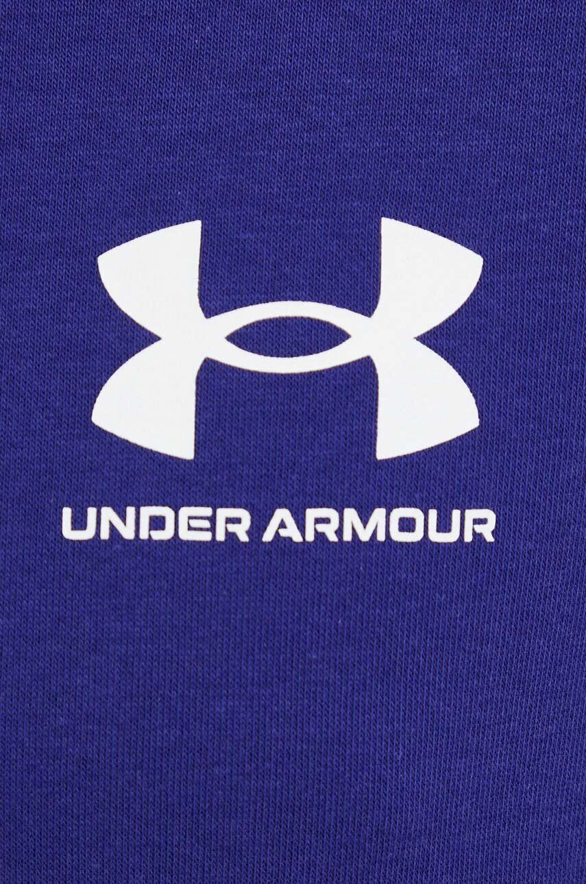 Under Armour bluza barbati culoarea violet cu glugă cu imprimeu - Pled.ro