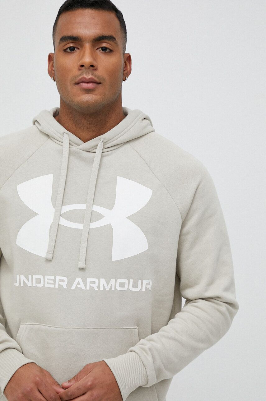 Under Armour bluză barbati culoarea gri cu glugă cu imprimeu 1357093-652 - Pled.ro