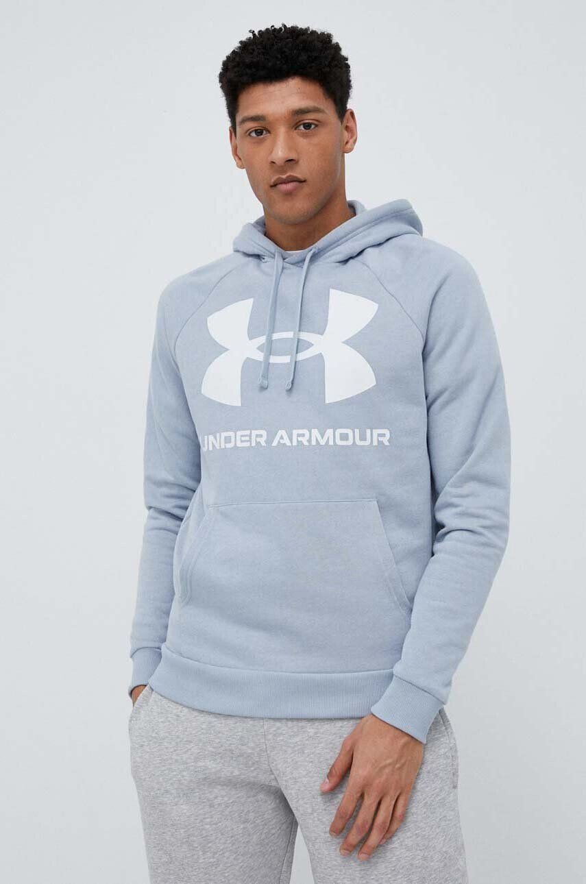 Under Armour bluză barbati culoarea violet cu glugă cu imprimeu 1357093-652 - Pled.ro