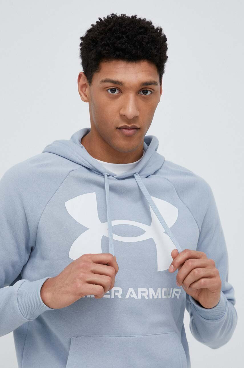 Under Armour bluză barbati culoarea violet cu glugă cu imprimeu 1357093-652 - Pled.ro