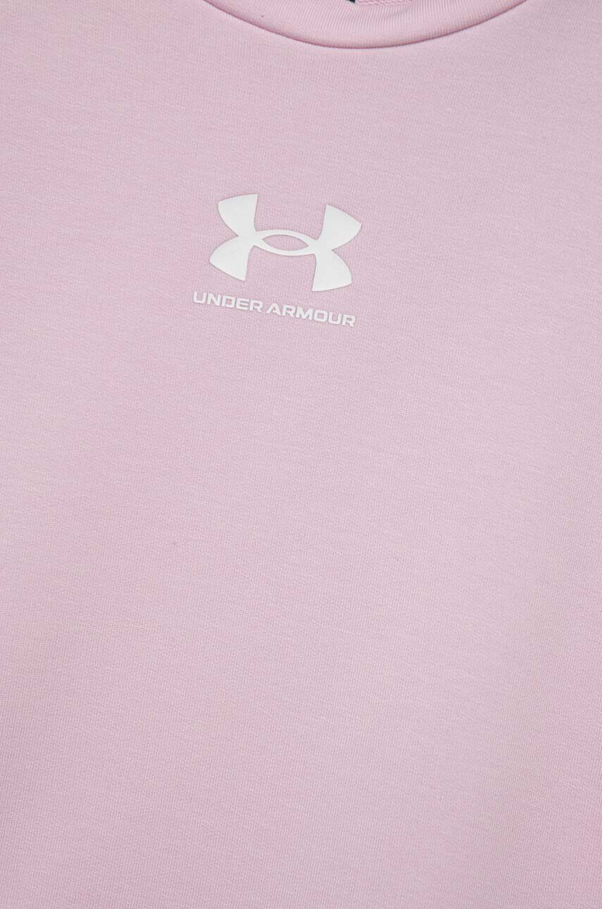 Under Armour bluza copii culoarea roz cu imprimeu - Pled.ro