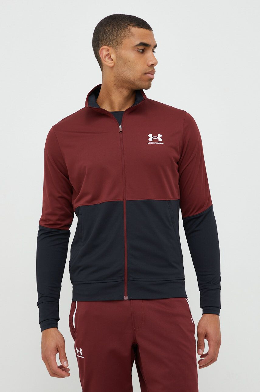 Under Armour hanorac de antrenament Pique barbati culoarea maro neted - Pled.ro