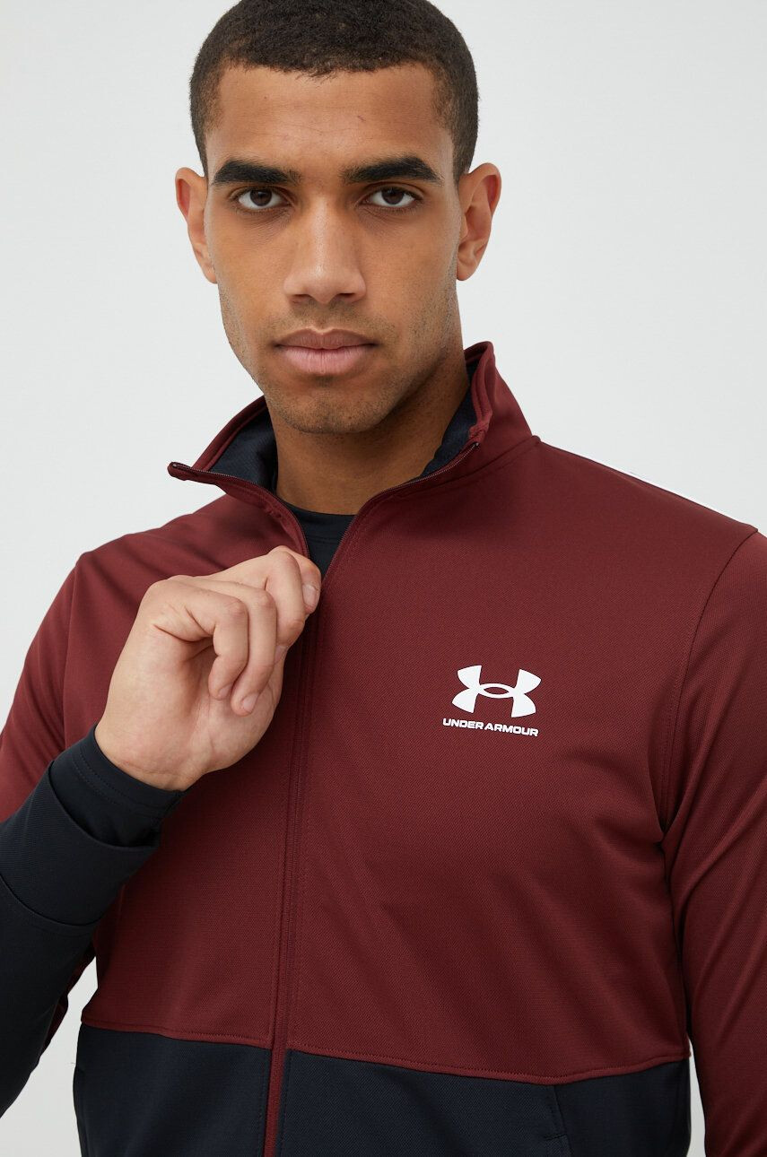 Under Armour hanorac de antrenament Pique barbati culoarea maro neted - Pled.ro