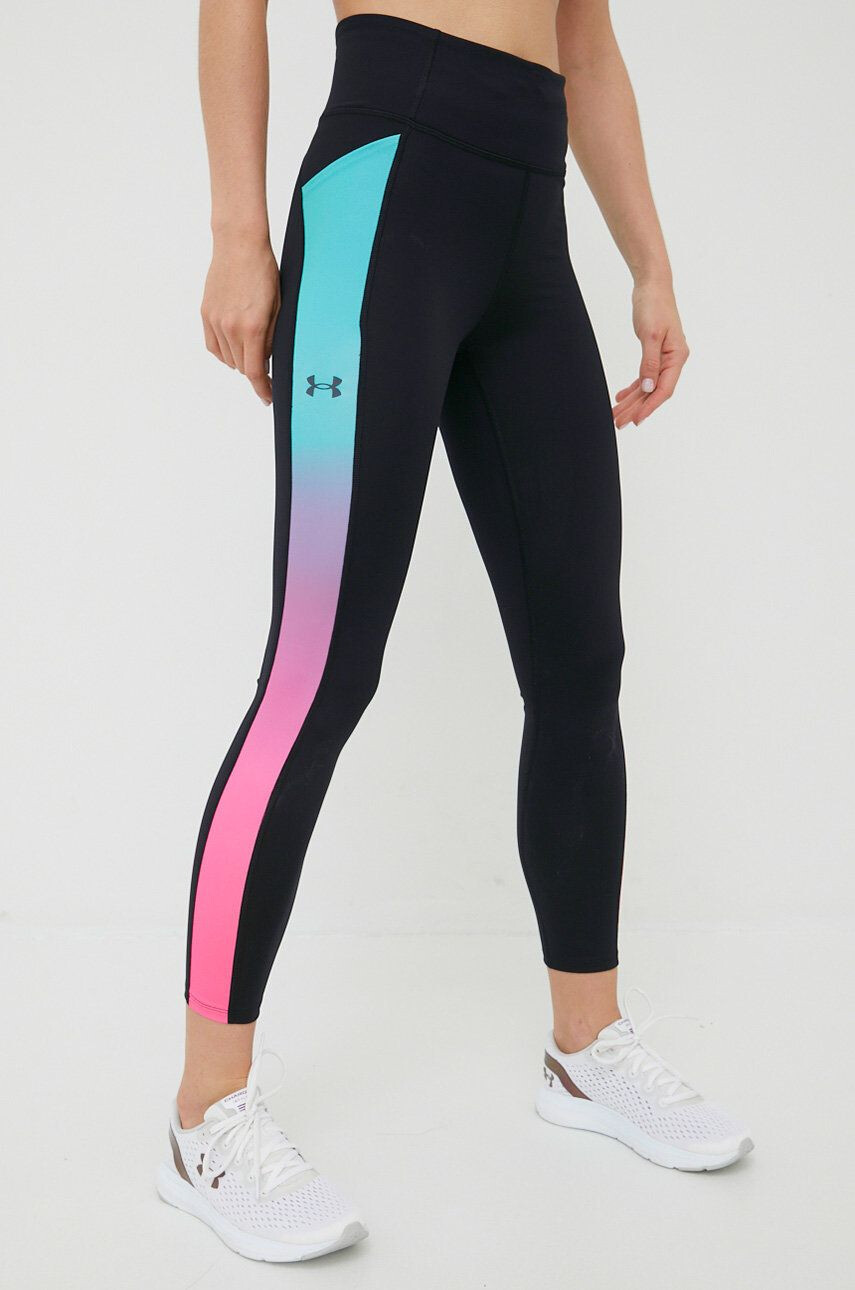 Under Armour leggins de alergare Speedpocket barbati culoarea negru cu imprimeu - Pled.ro