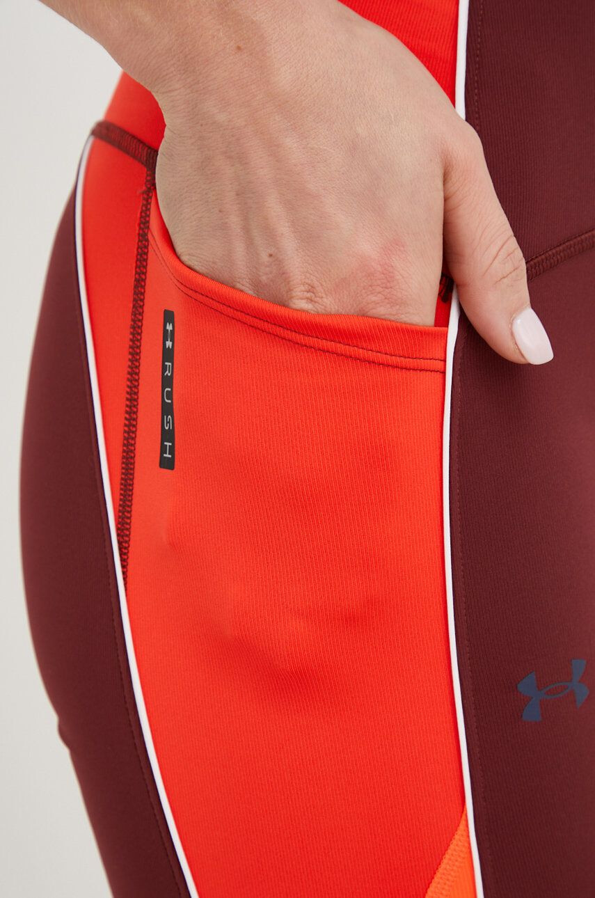 Under Armour leggins de antrenament Rush femei culoarea bordo modelator - Pled.ro