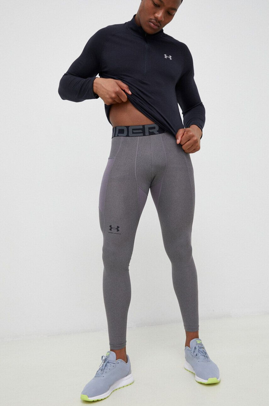 Under Armour leggins de antrenament barbati culoarea gri neted - Pled.ro