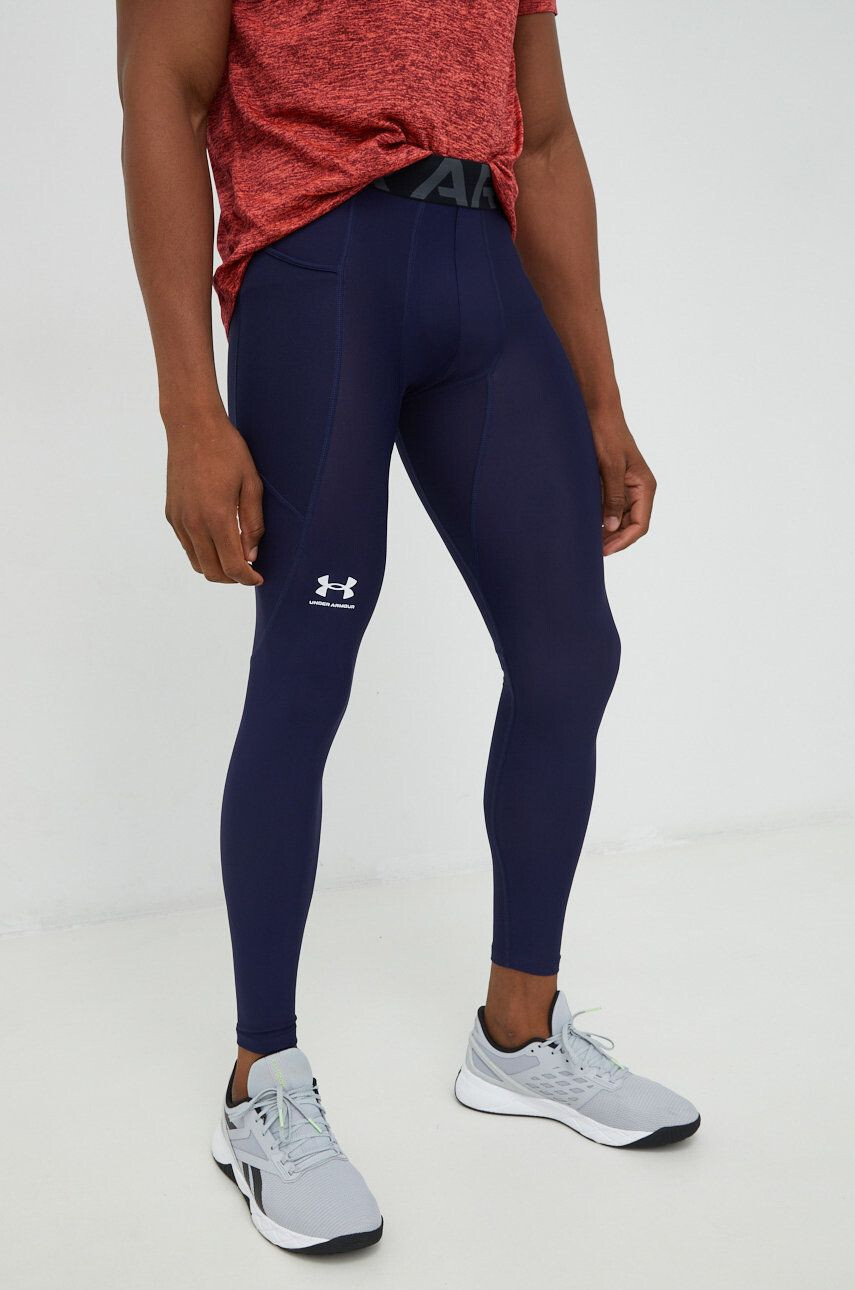 Under Armour leggins de antrenament barbati culoarea albastru marin neted - Pled.ro