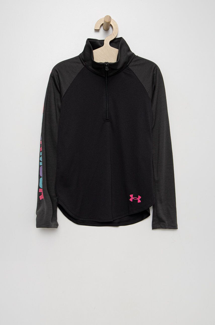 Under Armour longsleeve copii culoarea negru neted - Pled.ro