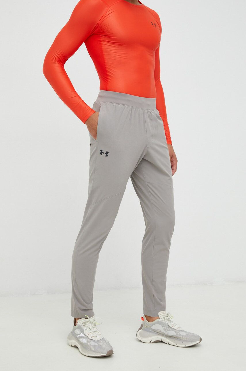 Under Armour pantaloni barbati culoarea gri neted - Pled.ro