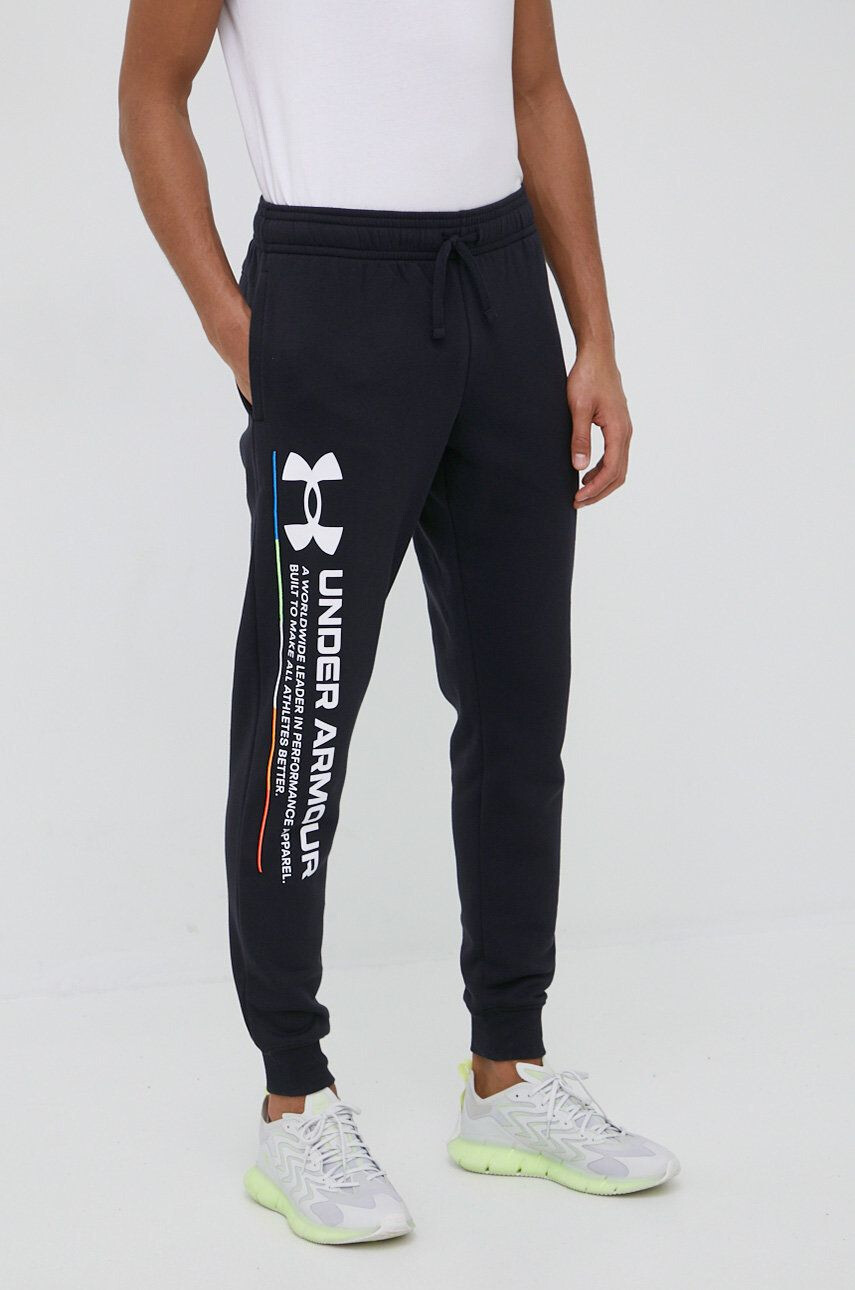 Under Armour pantaloni de trening 1361644 barbati culoarea gri neted - Pled.ro