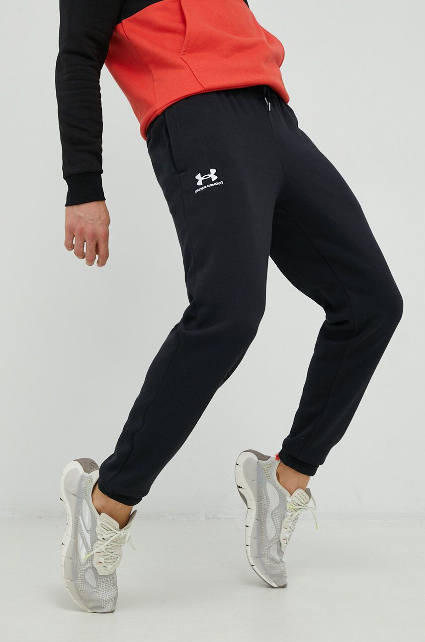 Under Armour pantaloni de trening barbati culoarea negru neted - Pled.ro