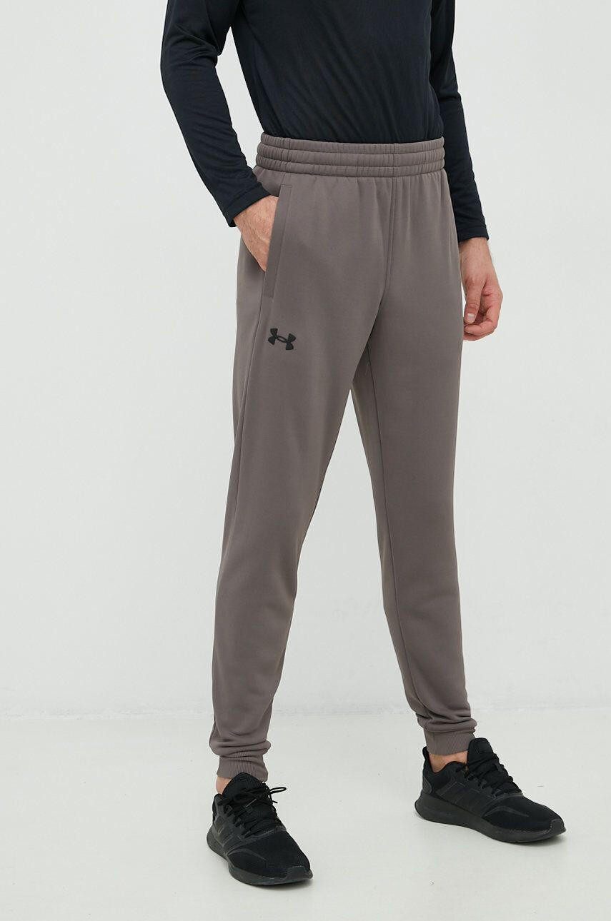 Under Armour pantaloni de trening Armour Fleece barbati culoarea gri neted - Pled.ro