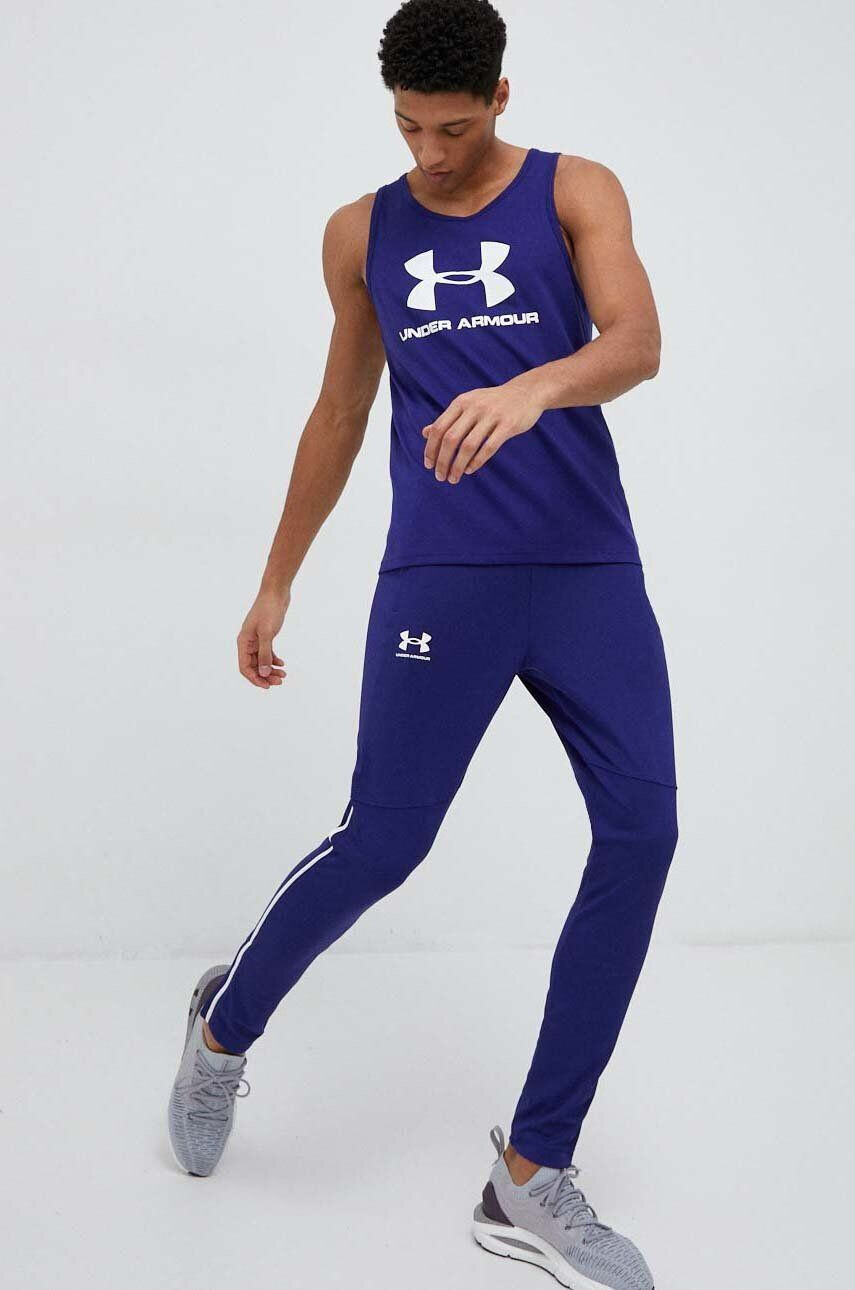 Under Armour pantaloni de trening Pique culoarea violet neted - Pled.ro