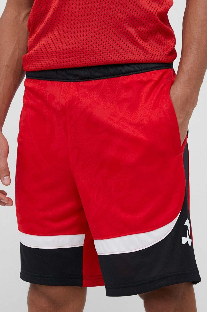 Under Armour pantaloni scurți de antrenament Heatwave Hoops culoarea rosu - Pled.ro