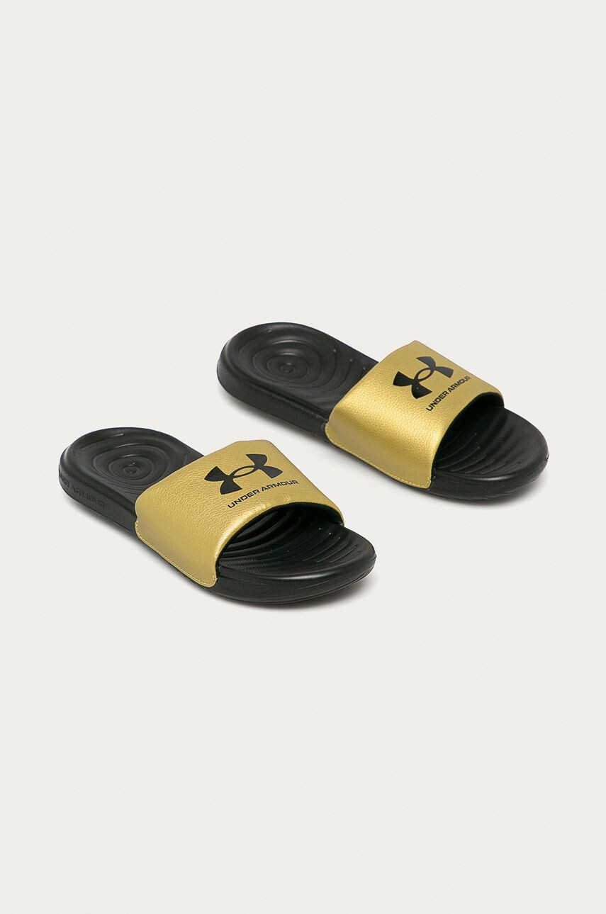 Under Armour Papuci 3023772 femei culoarea auriu 3023772-101 - Pled.ro