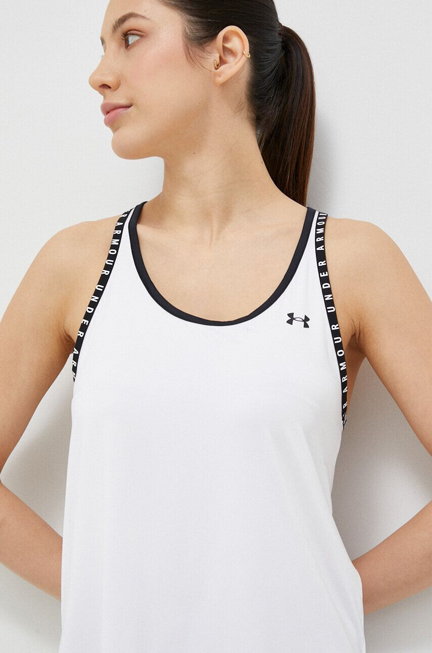 Under Armour top de antrenament Knockout culoarea alb - Pled.ro