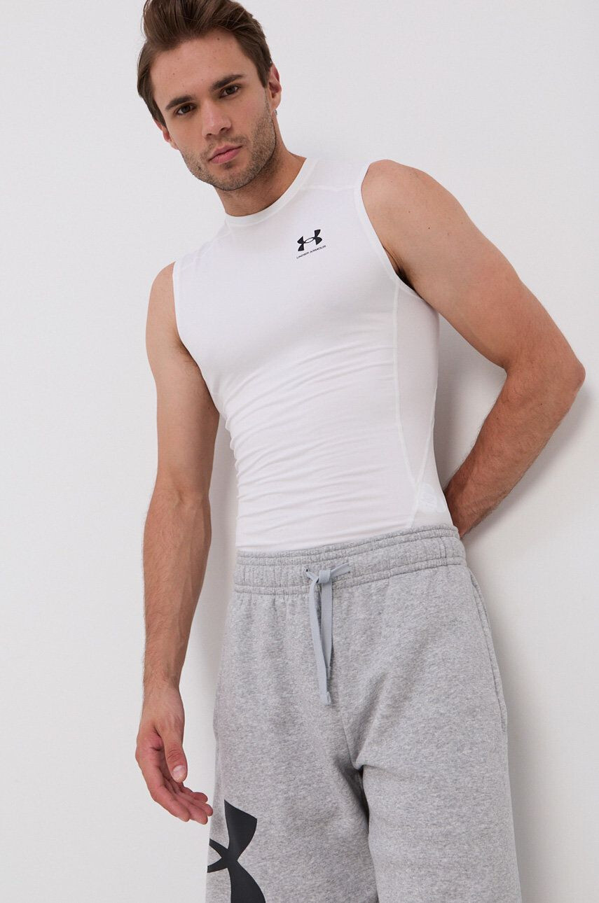 Under Armour Tricou 1361522 bărbați culoarea alb - Pled.ro