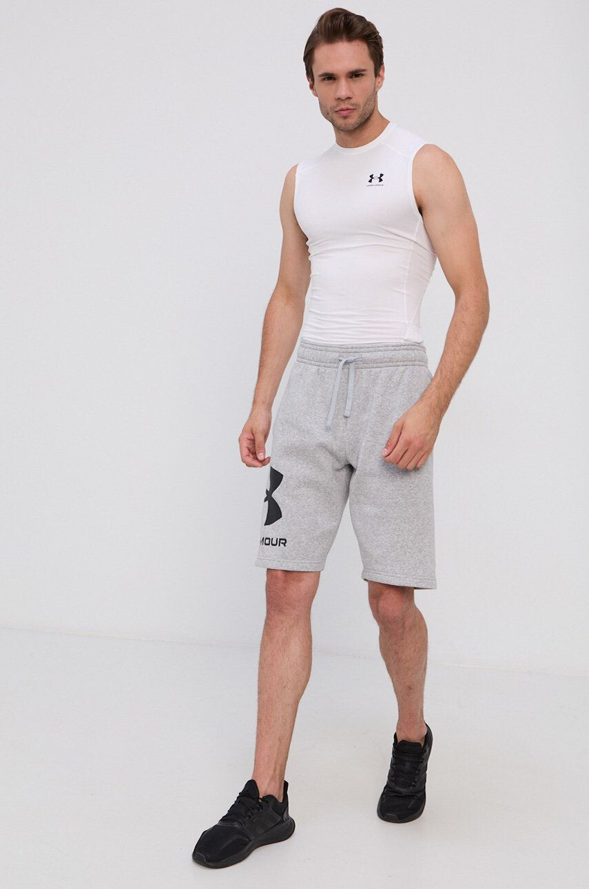 Under Armour Tricou 1361522 bărbați culoarea alb - Pled.ro