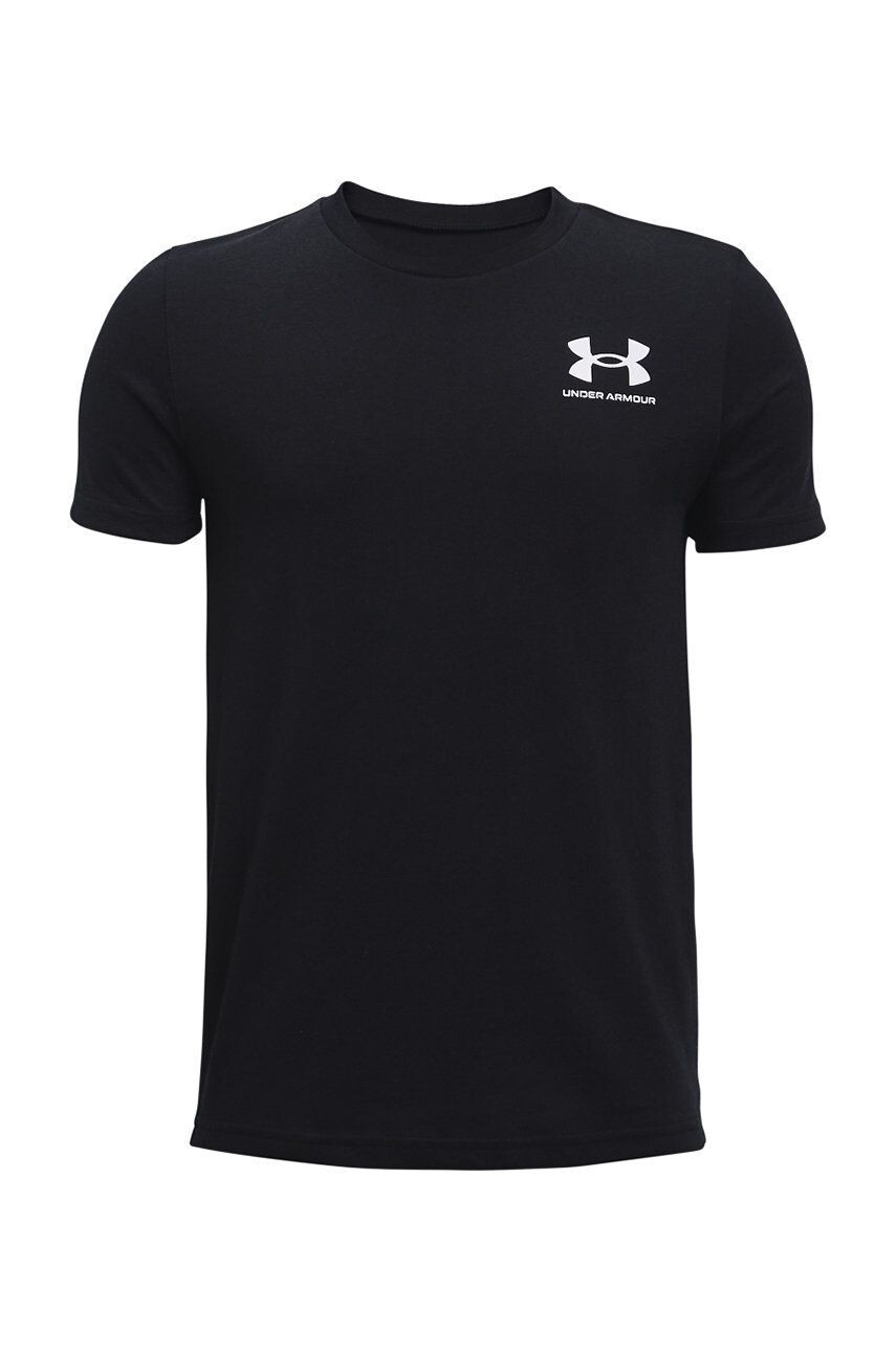 Under Armour tricou copii culoarea negru neted - Pled.ro