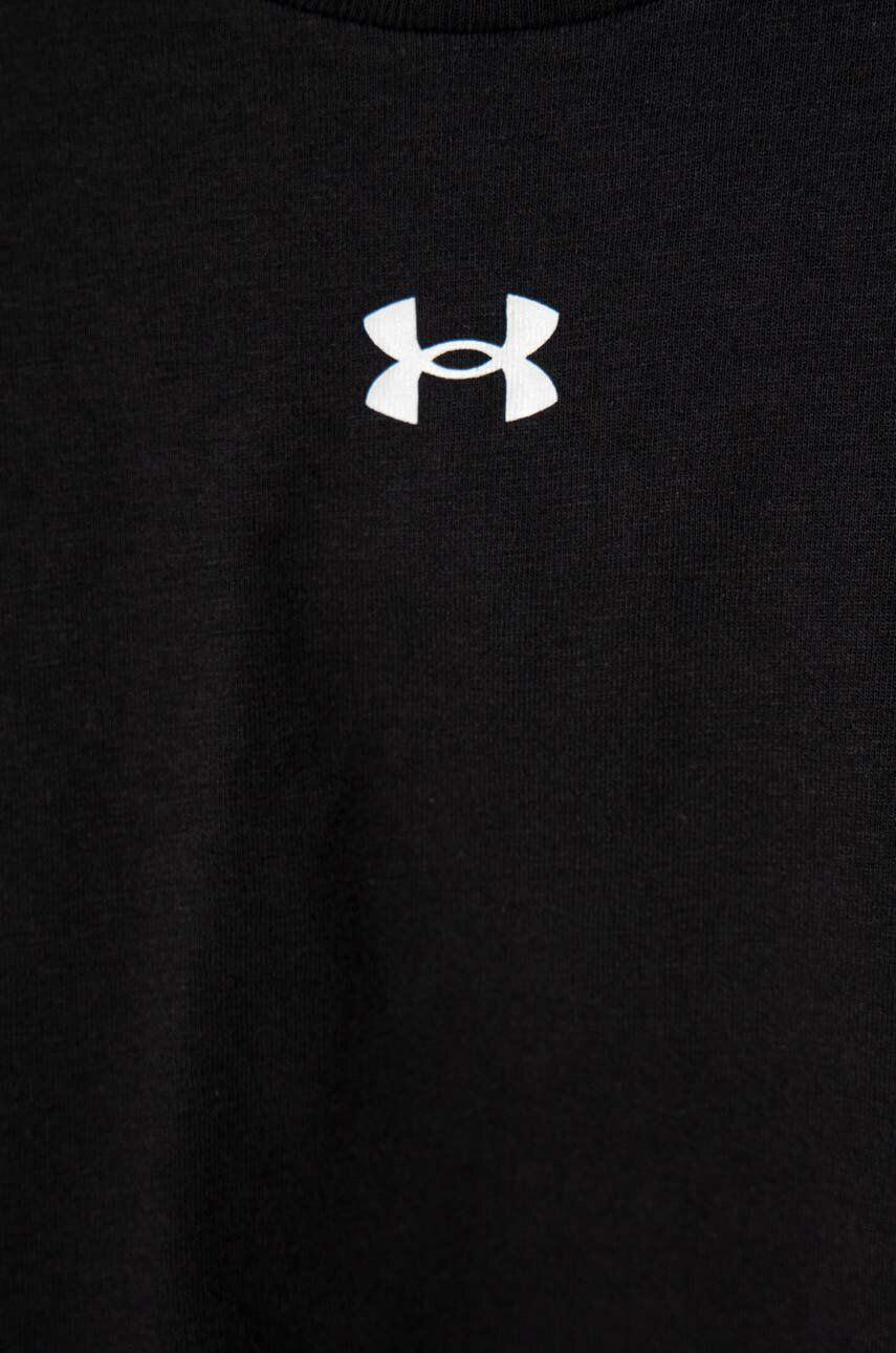 Under Armour tricou copii UA CROP SPORTSTYLE LOGO SS culoarea negru - Pled.ro