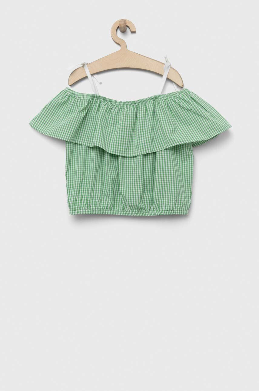 United Colors of Benetton bluza de bumbac pentru copii culoarea verde - Pled.ro