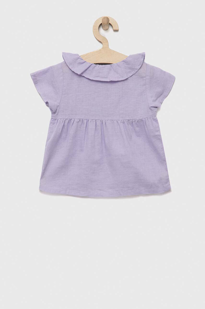 United Colors of Benetton bluza de in pentru copii culoarea violet neted - Pled.ro