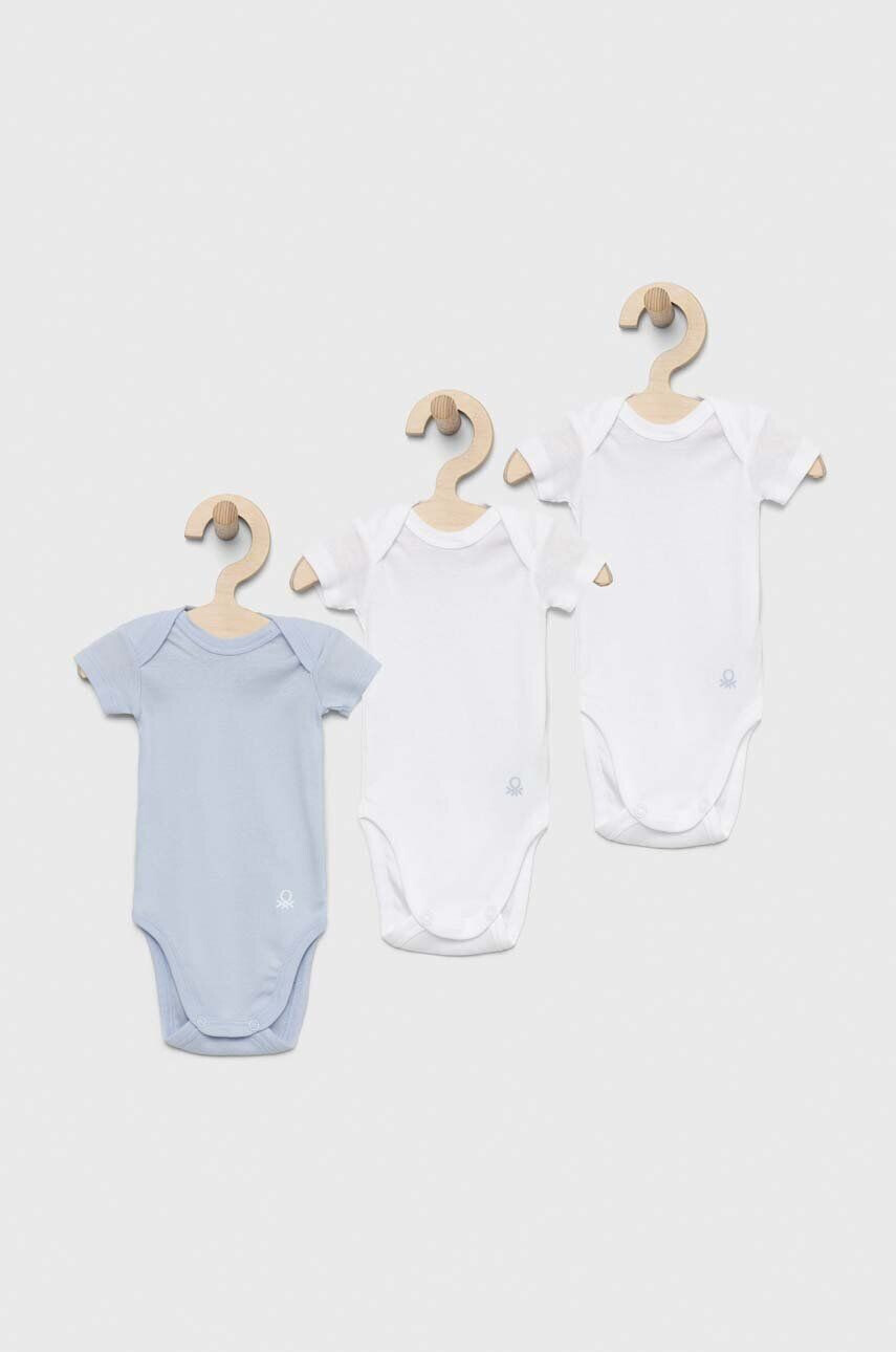 United Colors of Benetton body din bumbac pentru bebelusi 3-pack - Pled.ro