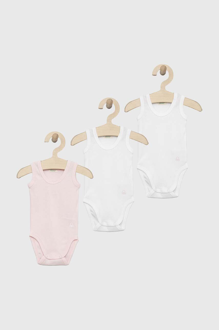 United Colors of Benetton body din bumbac pentru bebelusi 3-pack - Pled.ro