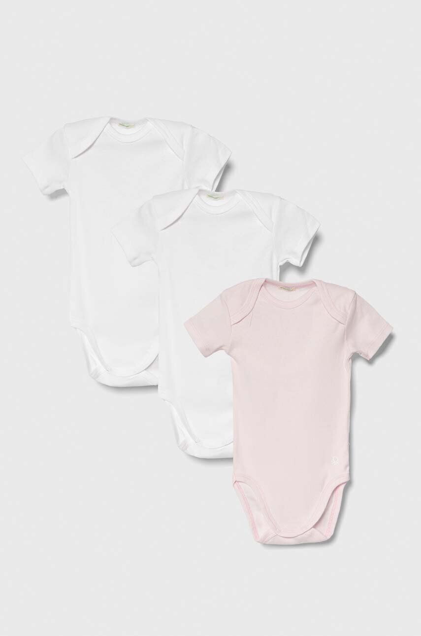 United Colors of Benetton body din bumbac pentru bebelusi 3-pack - Pled.ro