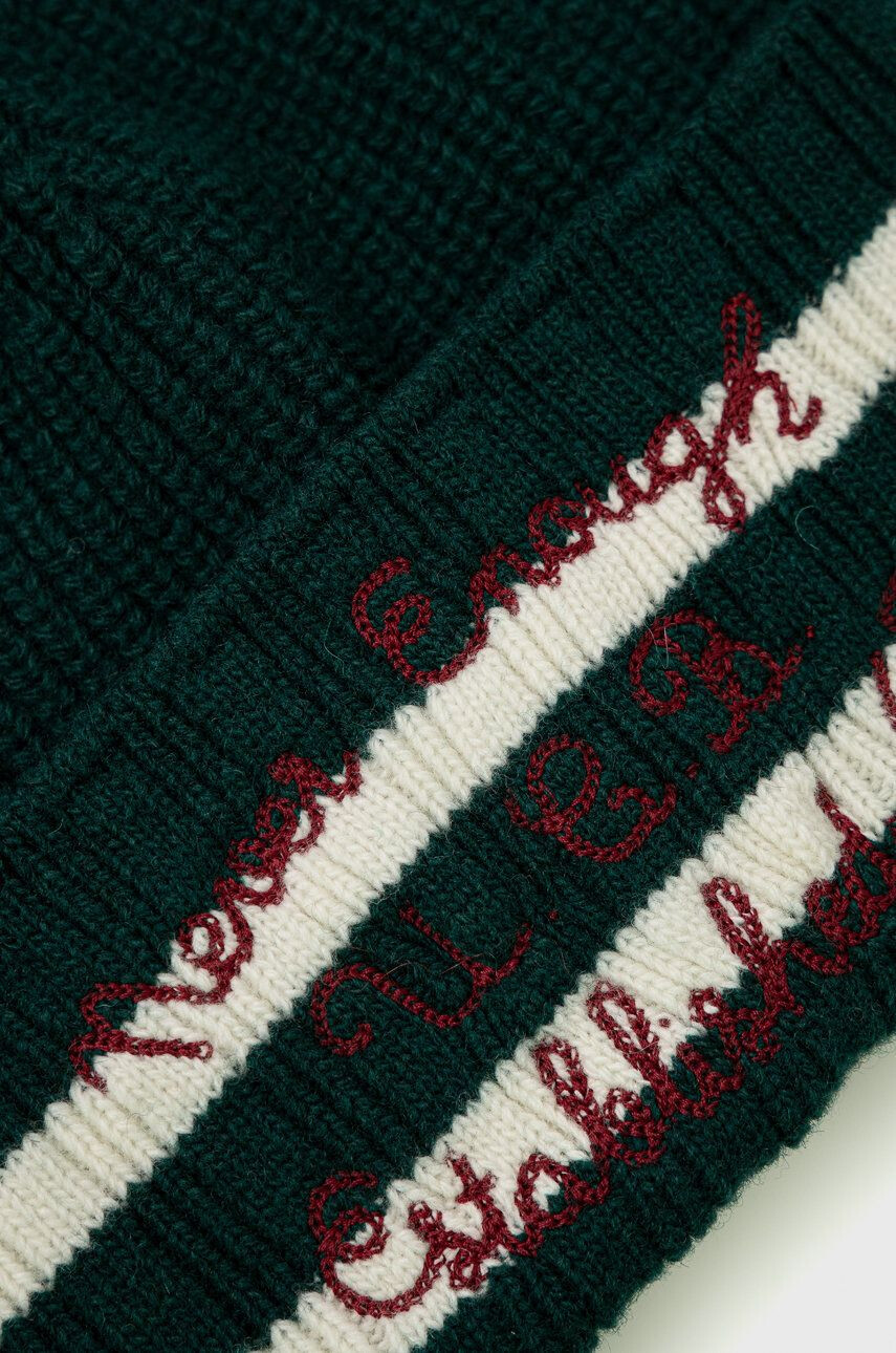 United Colors of Benetton caciula de lana culoarea verde de lana din tricot gros - Pled.ro