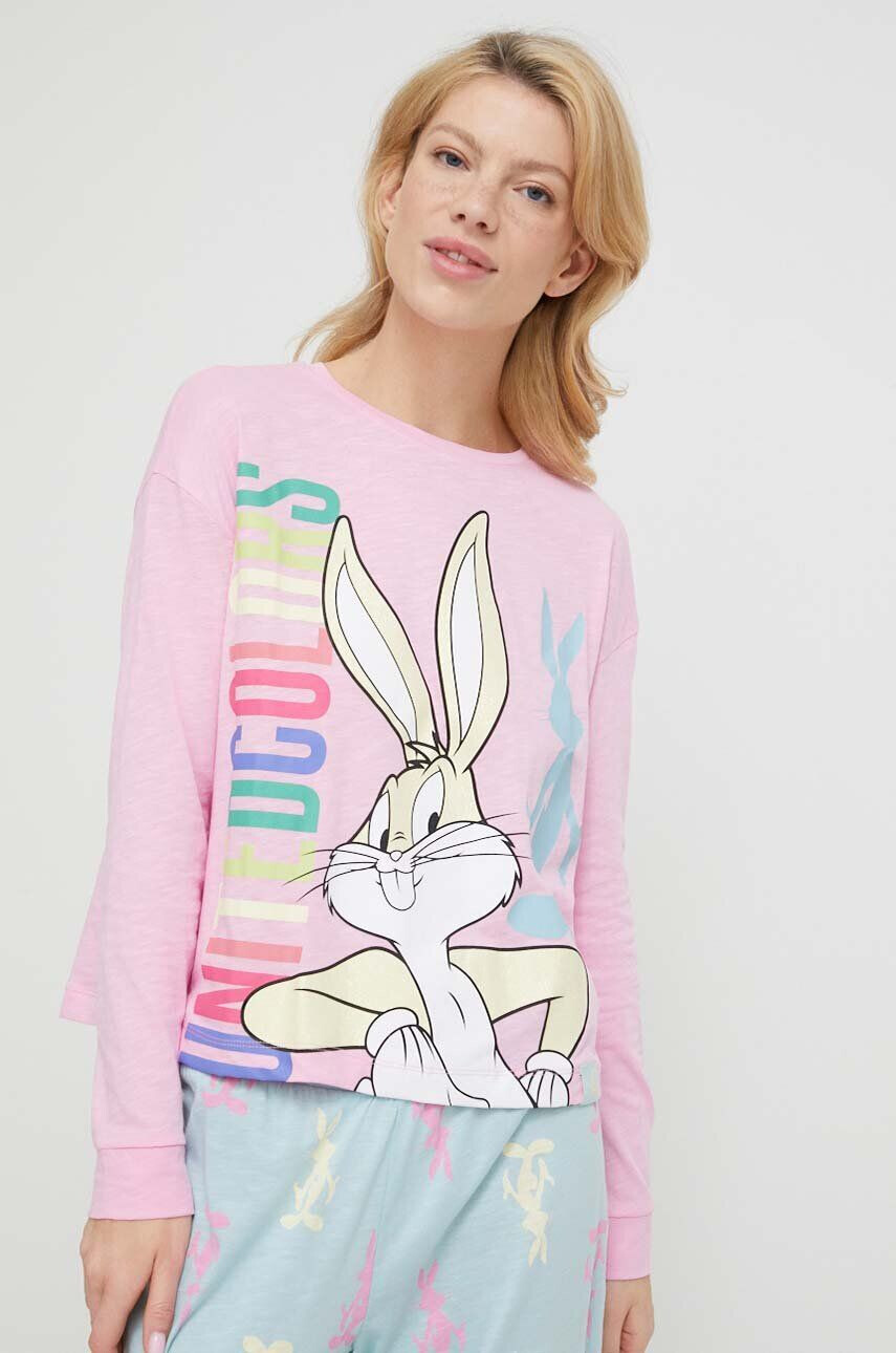 United Colors of Benetton camasa cu maneca lunga din bumbac x Looney Tunes bumbac - Pled.ro