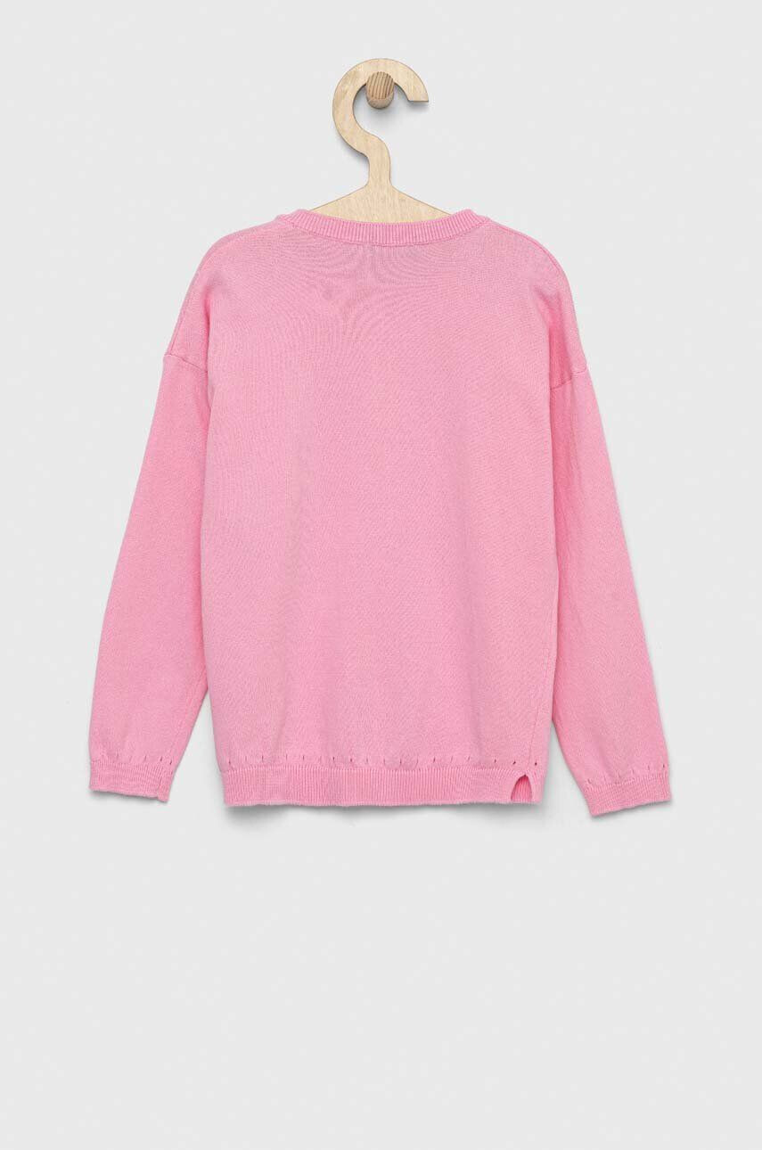 United Colors of Benetton cardigan copii culoarea roz light - Pled.ro