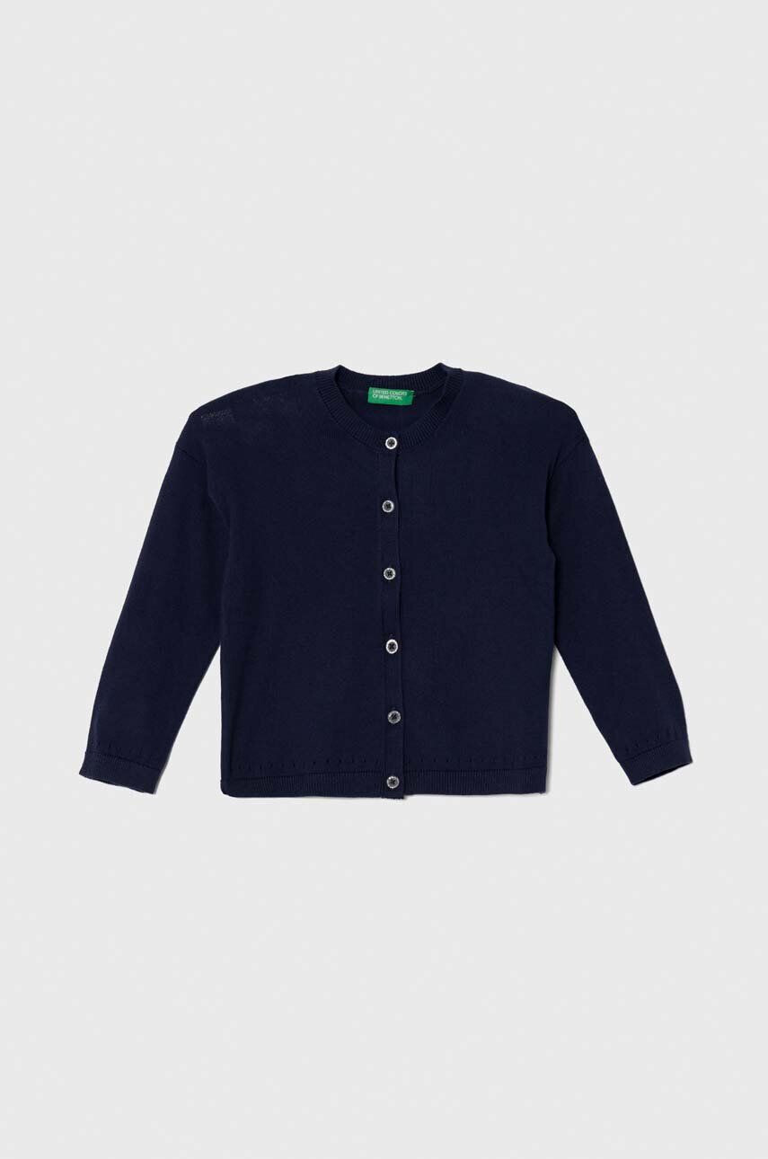 United Colors of Benetton cardigan copii culoarea albastru marin light - Pled.ro