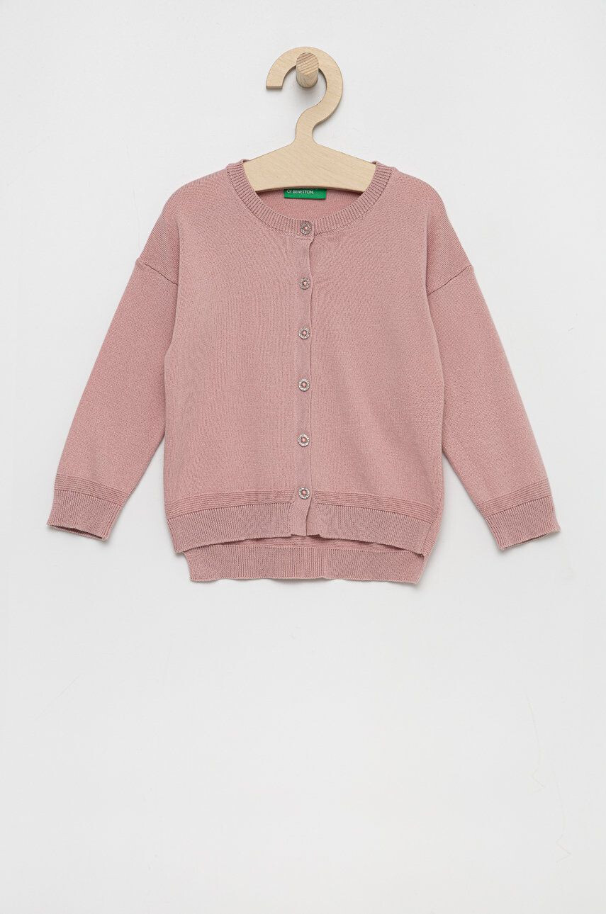 United Colors of Benetton cardigan copii culoarea violet light - Pled.ro