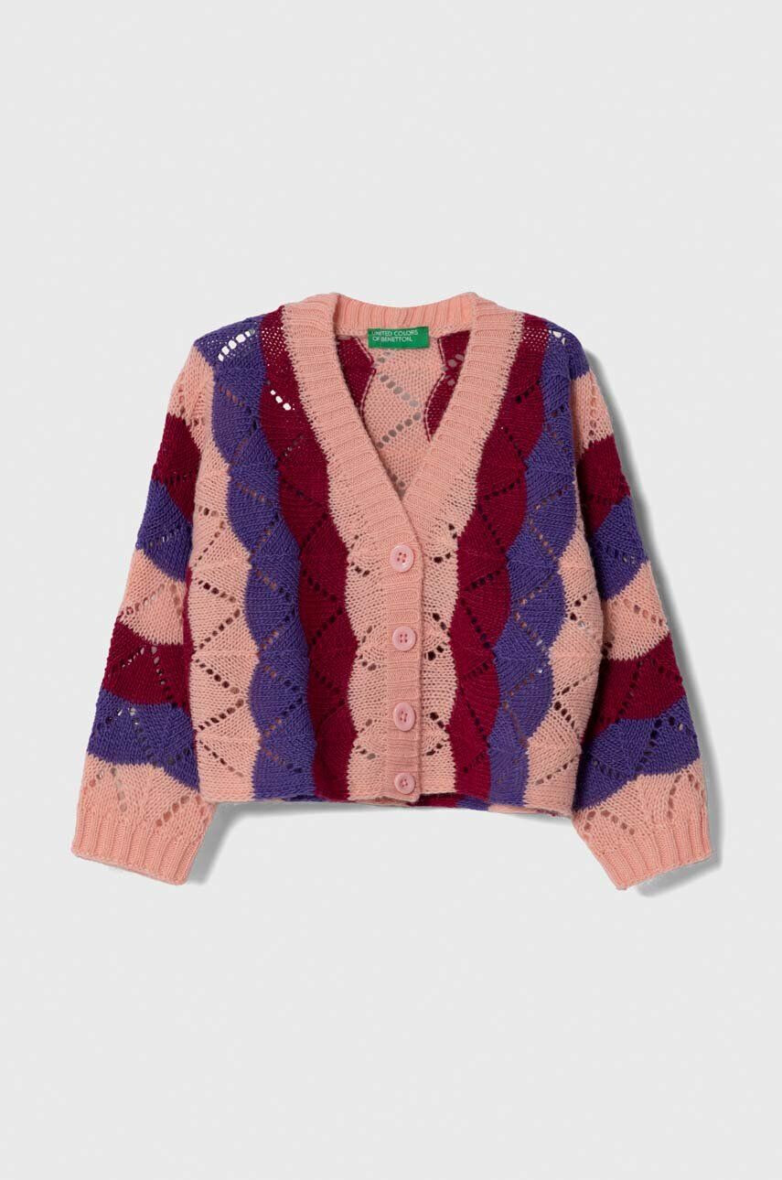 United Colors of Benetton cardigan din amestec de lana culoarea roz light - Pled.ro