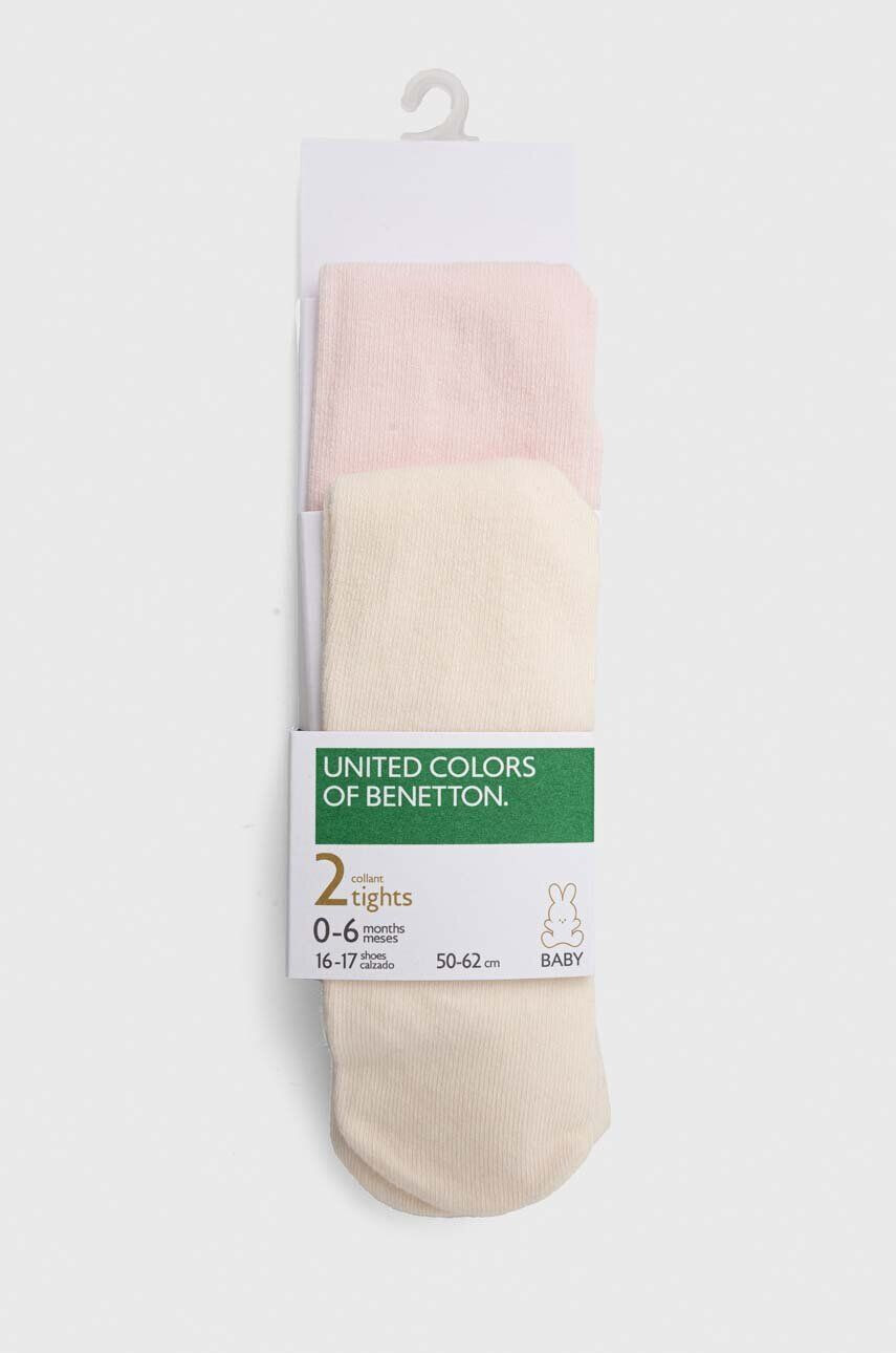 United Colors of Benetton colanți pentru bebelusi 2-pack culoarea roz - Pled.ro