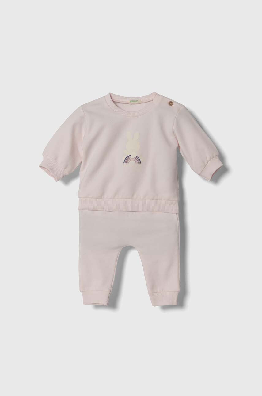 United Colors of Benetton compleu bebe culoarea roz - Pled.ro