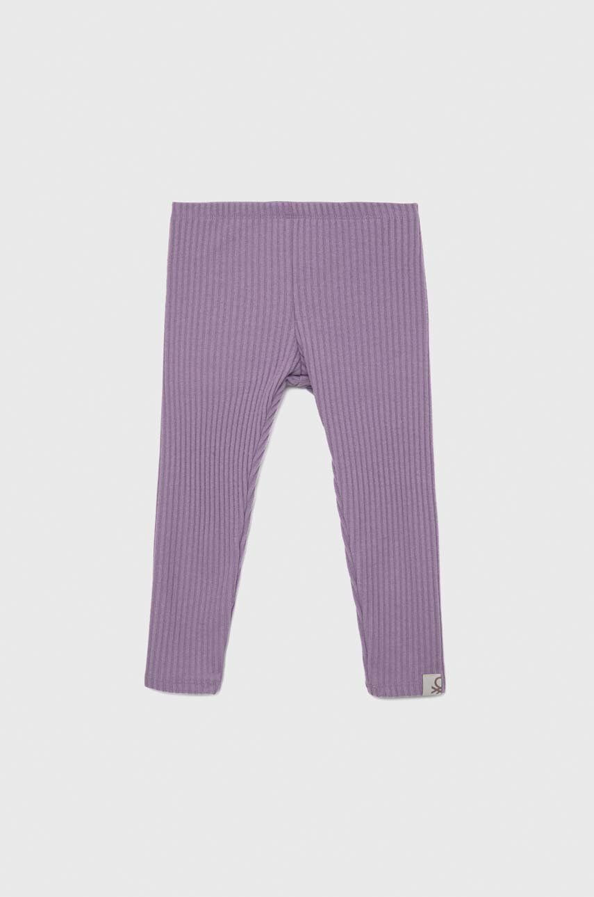 United Colors of Benetton leggins copii culoarea violet neted - Pled.ro