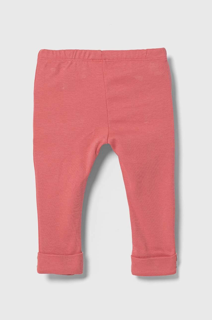 United Colors of Benetton leggins din bumbac pentru bebeluși culoarea roz neted - Pled.ro