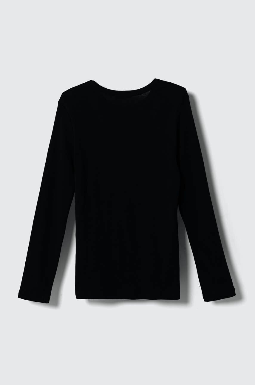 United Colors of Benetton longsleeve copii culoarea negru - Pled.ro