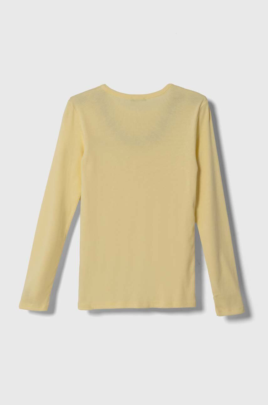 United Colors of Benetton longsleeve copii culoarea galben - Pled.ro